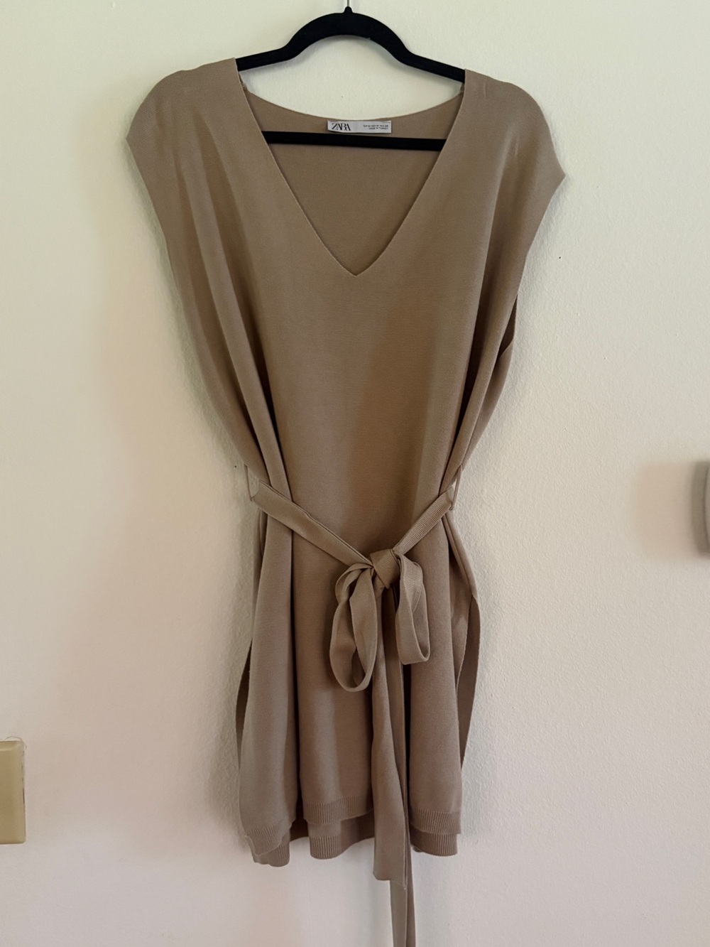 Zara Beige Tan Belted Tunic